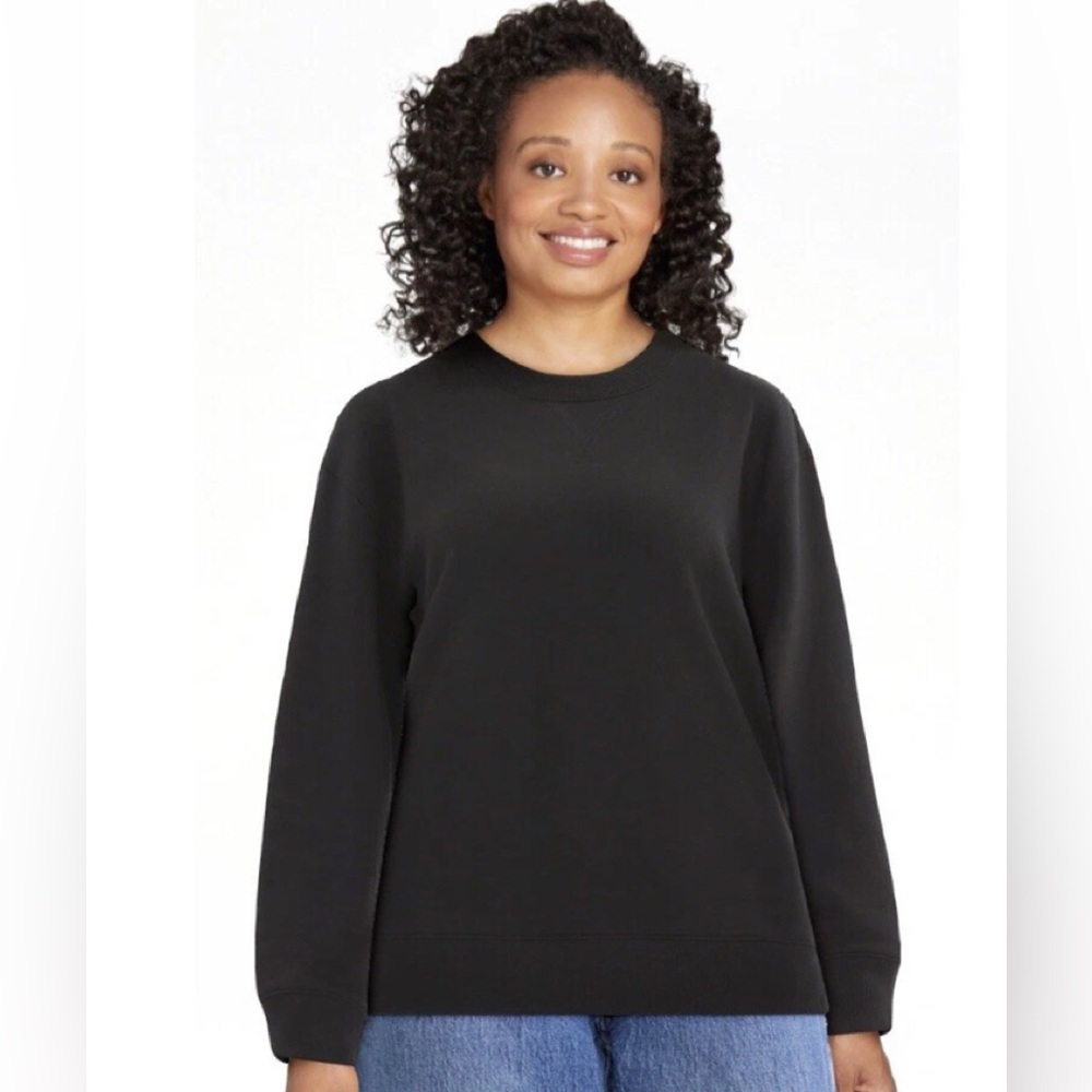 TIME and TRU Womens Black Sweatshirt Size XXXL 22 French Terry Lining Loose New